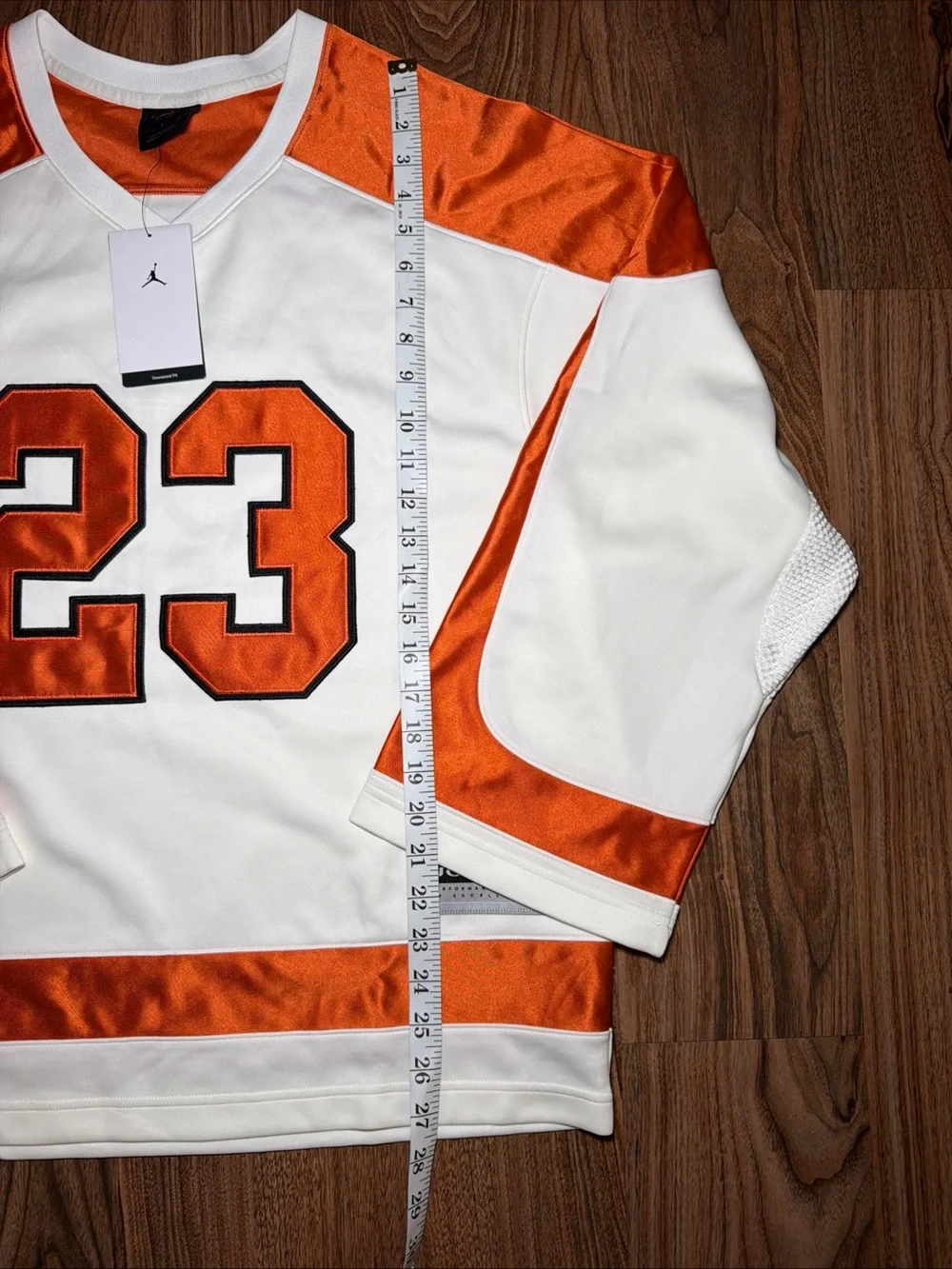 Men's Jordan Brooklyn Collegiate Hockey Jersey White Orange HV0109-133 Size S